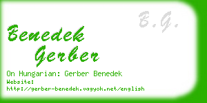 benedek gerber business card